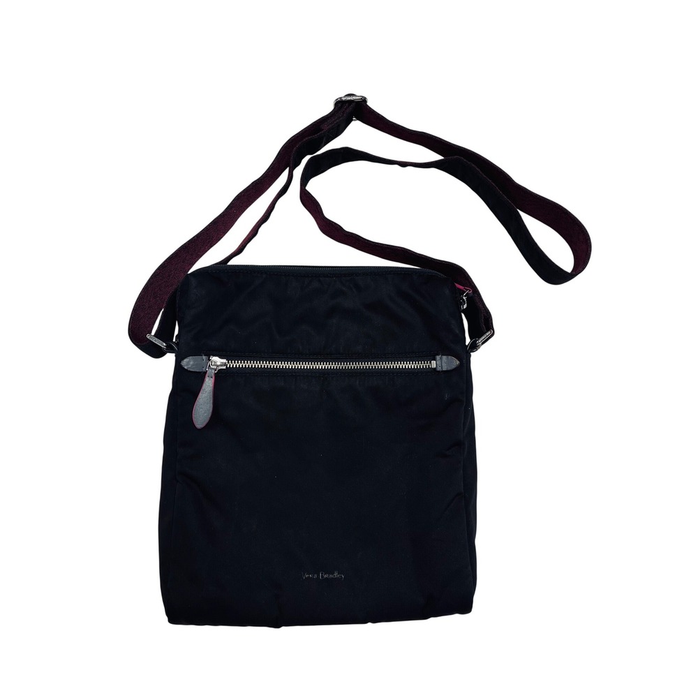 Vera Bradley Crossbody Bag Medium‎ Black Nylon Minimalist Gorpcore Preppy Tech